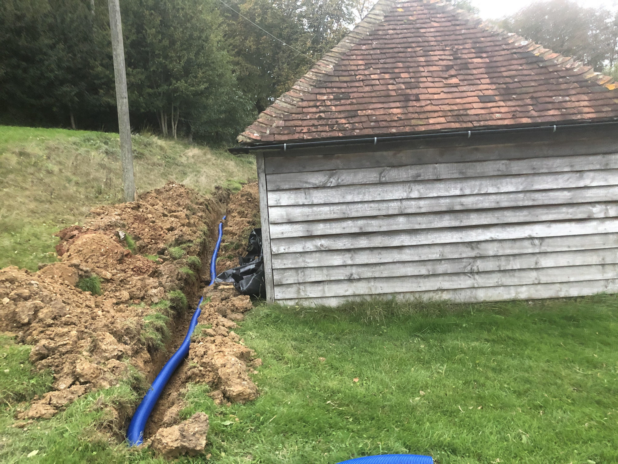 water mains installation to outhouse in east sussex